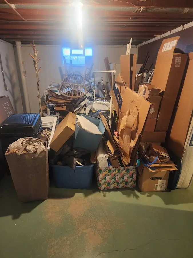 Roll-off dumpster container at job site for 8 Yard Dumpster Rental in Lyndhurst